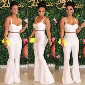 White two piece pants set